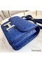 Hermes Constance 18 Handmade Bag In Blue Ostrich Leather Replica