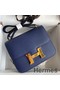 Hermes Constance 18 Handmade Bag In Blue Saphir Epsom Calfskin Replica