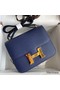 Hermes Constance 18 Handmade Bag In Blue Saphir Epsom Calfskin Replica