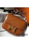 Hermes Constance 18 Handmade Bag In Brown Embossed Crocodile Replica