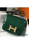 Hermes Constance 18 Handmade Bag In Green Embossed Crocodile Replica