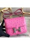 Hermes Constance 18 Handmade Bag In Pink Ostrich Leather Replica