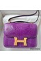 Hermes Constance 18 Handmade Bag In Purple Shiny Alligator Leather Replica