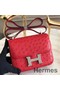 Hermes Constance 18 Handmade Bag In Red Ostrich Leather Replica