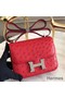 Hermes Constance 18 Handmade Bag In Red Ostrich Leather Replica