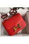 Hermes Constance 18 Handmade Bag In Red Ostrich Leather Replica