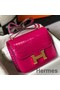 Hermes Constance 18 Handmade Bag In Rose Red Embossed Crocodile Replica