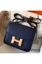 Hermes Constance 18 Handmade Bag In Sapphire Epsom Leather Replica