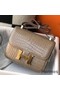 Hermes Constance 18 Handmade Bag In Taupe Embossed Crocodile Replica