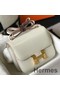Hermes Constance 18 Handmade Bag In White Embossed Crocodile Replica