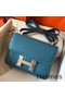 Hermes Constance 24 Handmade Bag In Blue Jean Epsom Leather Replica