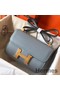Hermes Constance 24 Handmade Bag In Blue Lin Epsom Leather Replica