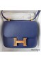 Hermes Constance 24 Handmade Bag In Blue Saphir Epsom Calfskin Replica