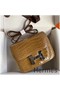 Hermes Constance 24 Handmade Bag In Light Brown Alligator Crocodile Skin Replica