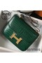 Hermes Constance 24cm Bag In Green Embossed Crocodile Replica
