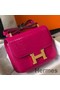 Hermes Constance 24cm Bag In Rose Red Embossed Crocodile Replica