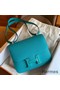 Hermes Constance Enamel 18 Handmade Bag In Blue Paon Epsom Calfskin Replica