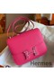 Hermes Constance Enamel 18 Handmade Bag In Rose Mexico Epsom Calfskin Replica