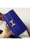 Hermes Constance Long Wallet In Blue Electric Epsom Leather Replica