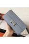 Hermes Constance Long Wallet In Blue Lin Epsom Leather Replica