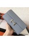 Hermes Constance Long Wallet In Blue Lin Epsom Leather Replica