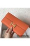 Hermes Constance Long Wallet In Orange Epsom Leather Replica