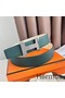 Hermes Constance Reversible Belt 38MM in Green and Craie Epsom Calfskin Replica