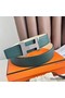 Hermes Constance Reversible Belt 38MM in Green and Craie Epsom Calfskin Replica