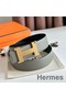 Hermes Constance Reversible Belt 38MM in Grey Clemence Leather Replica