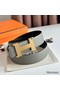 Hermes Constance Reversible Belt 38MM in Grey Clemence Leather Replica