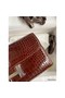 Hermes Constance To Go Wallet in Dark Brown Shiny Alligator Leather Replica
