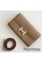 Hermes Constance To Go Wallet in Taupe Epsom Calfskin Replica