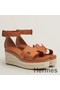 Hermes Elda Espadrilles in Brown Leather Replica