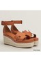 Hermes Elda Espadrilles in Brown Leather Replica