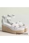 Hermes Elda Espadrilles in White Leather Replica