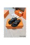 Hermes Empire Sandals in Black Calfskin Replica