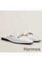 Hermes Esmee Mules in White Calfskin Replica
