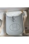 Hermes Evelyne Mini Handmade Bag in Blue Brume Clemence Leather Replica