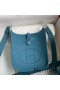 Hermes Evelyne Mini Handmade Bag in Blue Jean Clemence Leather Replica