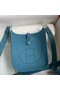 Hermes Evelyne Mini Handmade Bag in Blue Jean Clemence Leather Replica