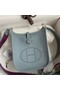 Hermes Evelyne Mini Handmade Bag in Blue Lin Clemence Leather Replica