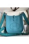 Hermes Evelyne Mini Handmade Bag in Blue du Nord Clemence Leather Replica