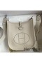 Hermes Evelyne Mini Handmade Bag in Craie Clemence Leather Replica