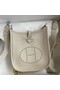 Hermes Evelyne Mini Handmade Bag in Craie Clemence Leather Replica