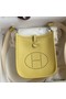 Hermes Evelyne Mini Handmade Bag in Jaune Poussin Clemence Leather Replica