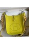 Hermes Evelyne Mini Handmade Bag in Lime Clemence Leather Replica