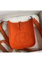 Hermes Evelyne Mini Handmade Bag in Orange Clemence Leather Replica