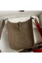 Hermes Evelyne Mini Handmade Bag in Taupe Clemence Leather Replica