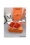 Hermes Eze 30 Cork Platform Sandals in Piment Suede Leather Replica
