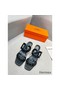 Hermes Figari 55mm Wedge Sandals In Black Nappa Leather Replica